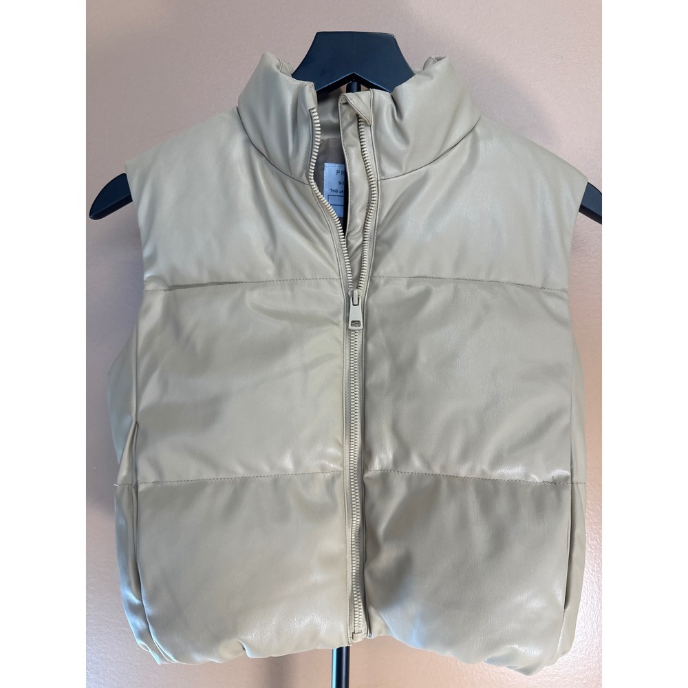 Primark Kids Tan Beige Faux Leather Puffer Vest Sleeveless‎ Size 9-10Y 140cm